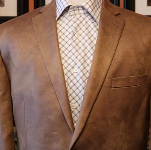 Michael Kors Distressed Dyed Faux Leather Blazer